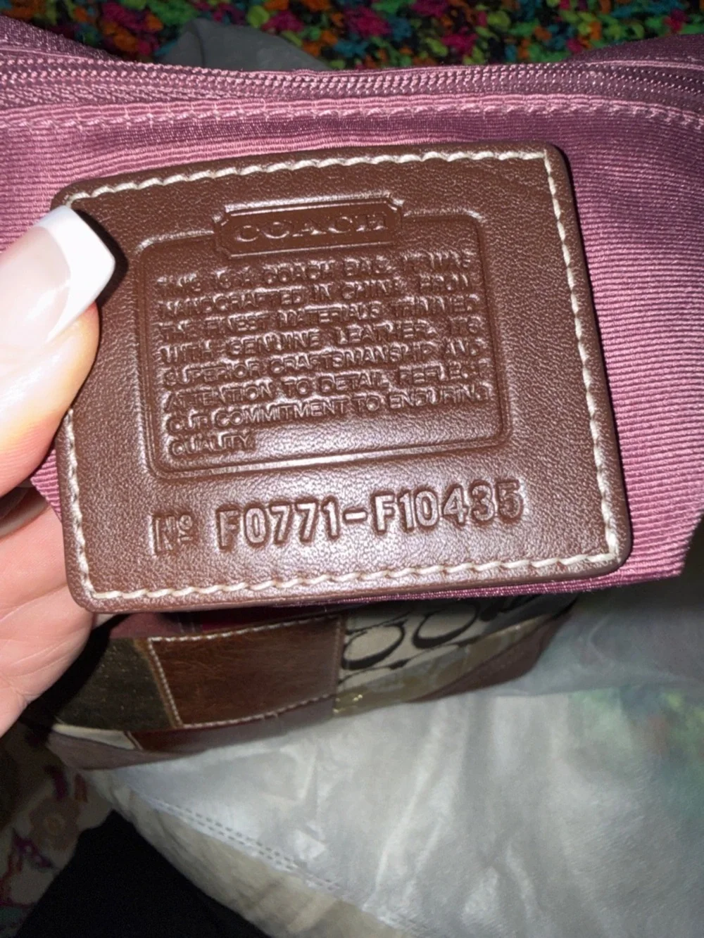 COACH Patchwork Madras Crossbody Shoulder Bag Adjustable Strap Vintage